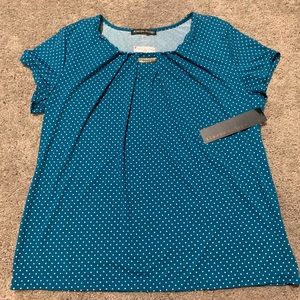 Always Indigo White Polka Dot Casual Top